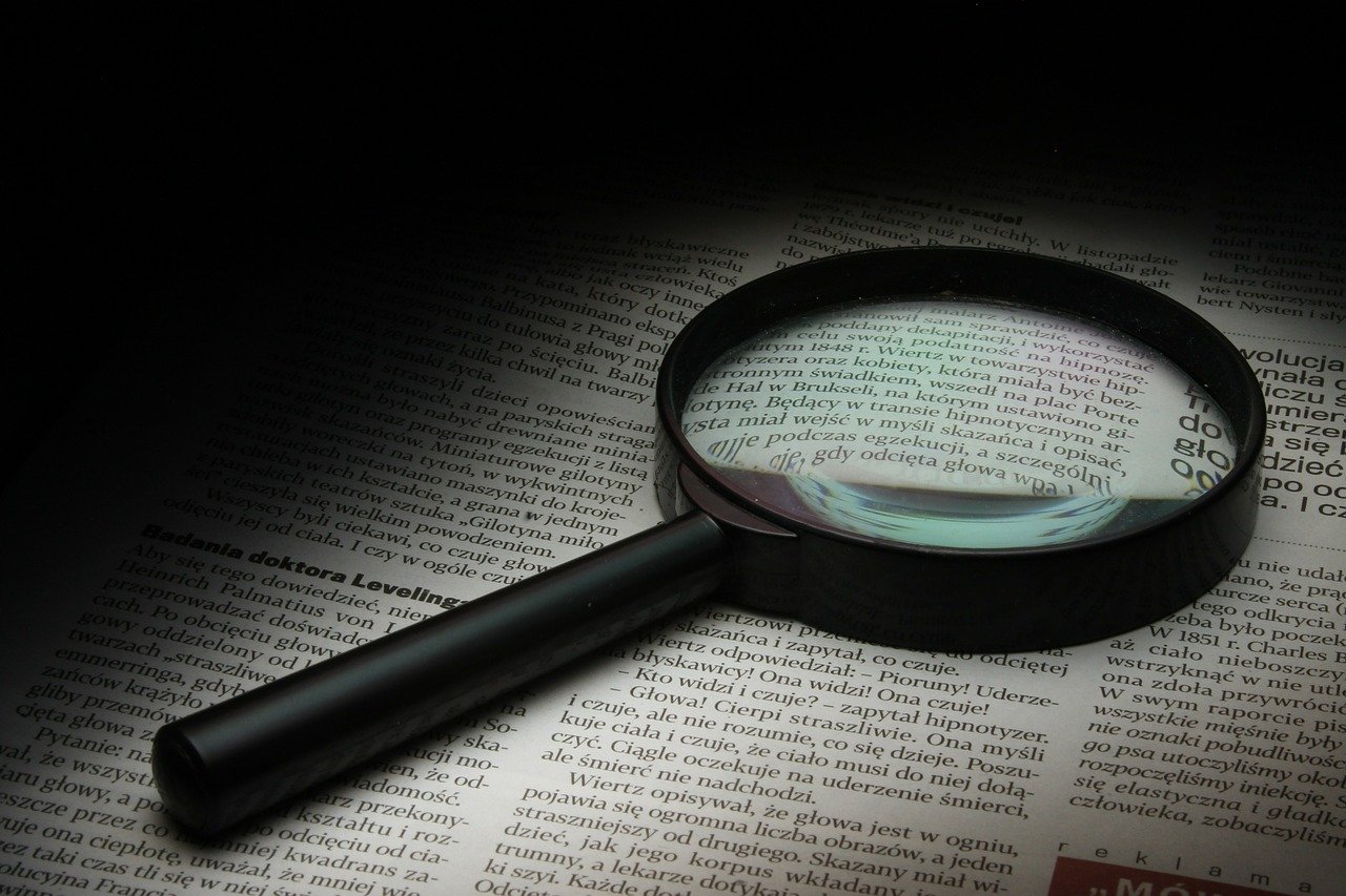 magnifier, newspaper, history